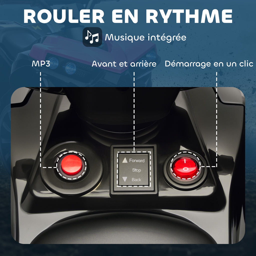 Quad électrique enfant 6V, voiture électrique enfants ATV, musique et phares LED, pour 18 à 56 mois, 70 x 42 x 45 cm, rose-5