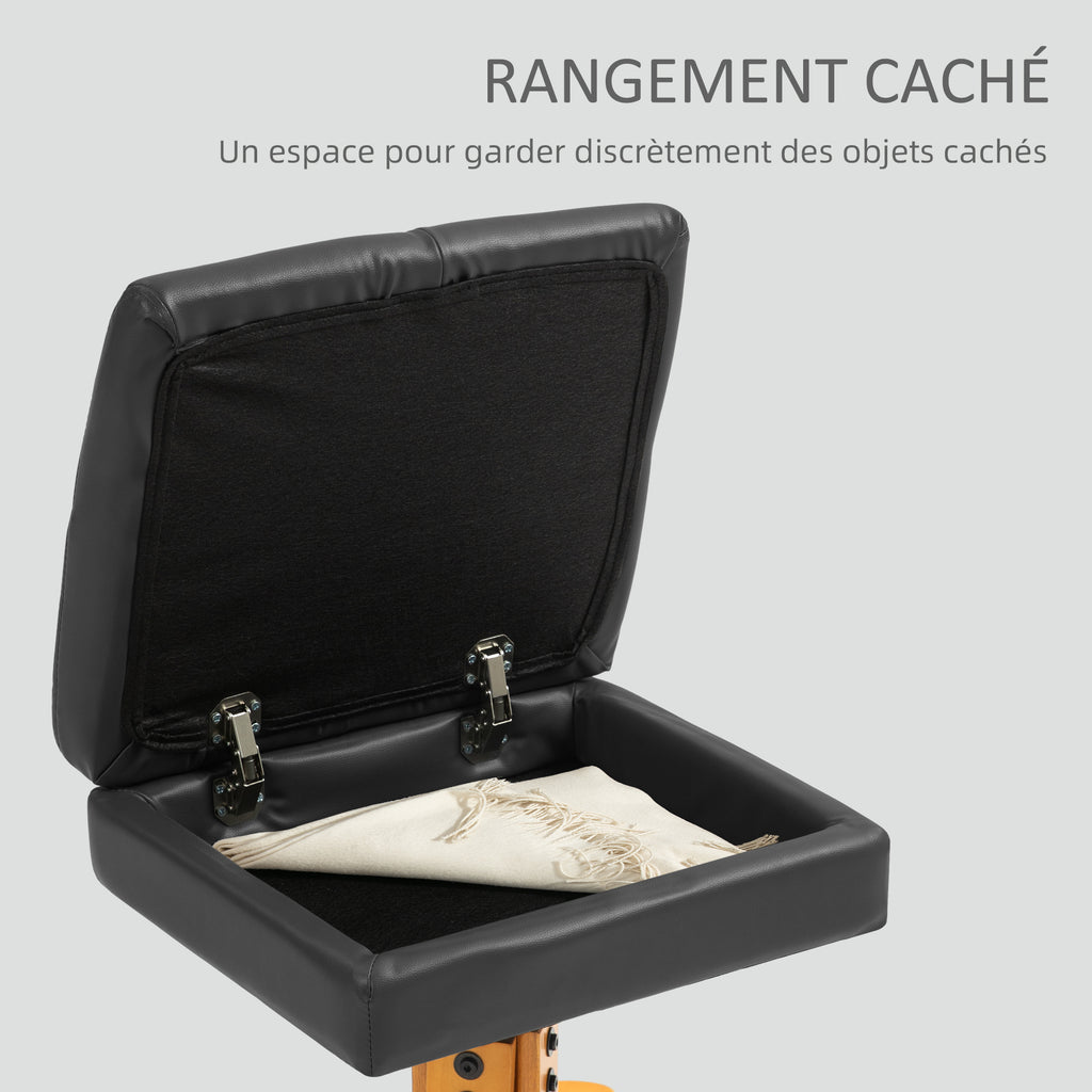 Fauteuil massant avec repose-pied, dossier inclinable jusqu'à 135°, coffre de rangement, télécommande-5