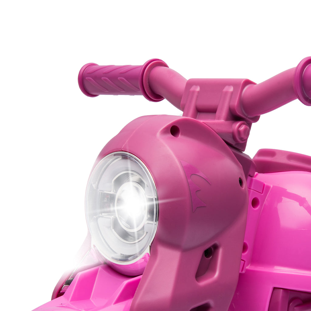 Moto électrique enfants 2-5 ans, 3 roues, 6 V, 3 km/h, avec fonction de bulles, effets lumineux et sonores, rose-8