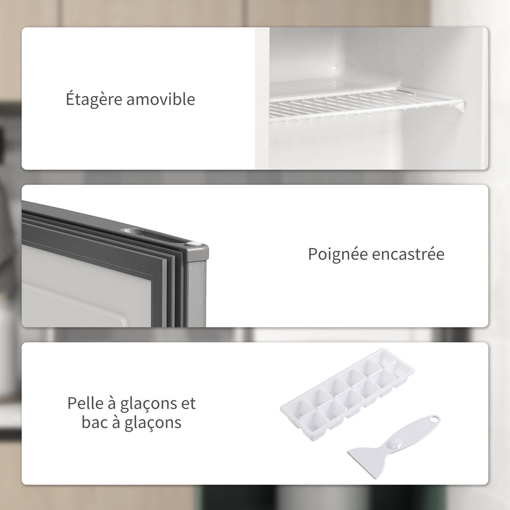 Mini congélateur Température Réglable de -14 à -24°C Compact 35L - Porte réversible Classe E - 47x44,2x48,8cm - Gris-6