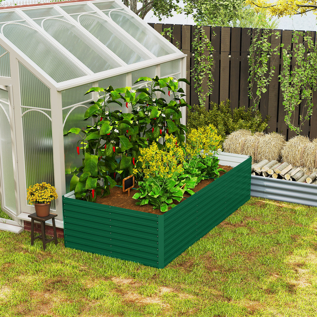 Jardinière surélevée galvanisée rectangulaire pour l'extérieur - fond ouvert - 240 x 120 x 60cm, vert-7