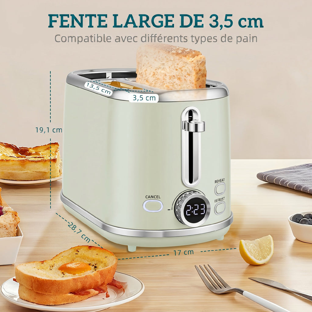 Ensemble bouilloire et grille-pain, bouilloire en acier inoxydable 1,7 L et 2200 W et grille-pain à 2 tranches, gris-5