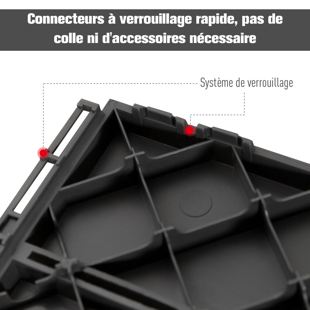 Caillebotis - Dalles terrasse - Lot de 18 - emboîtables, Installation très Simple - Petits Carreaux Composite Plastique-4