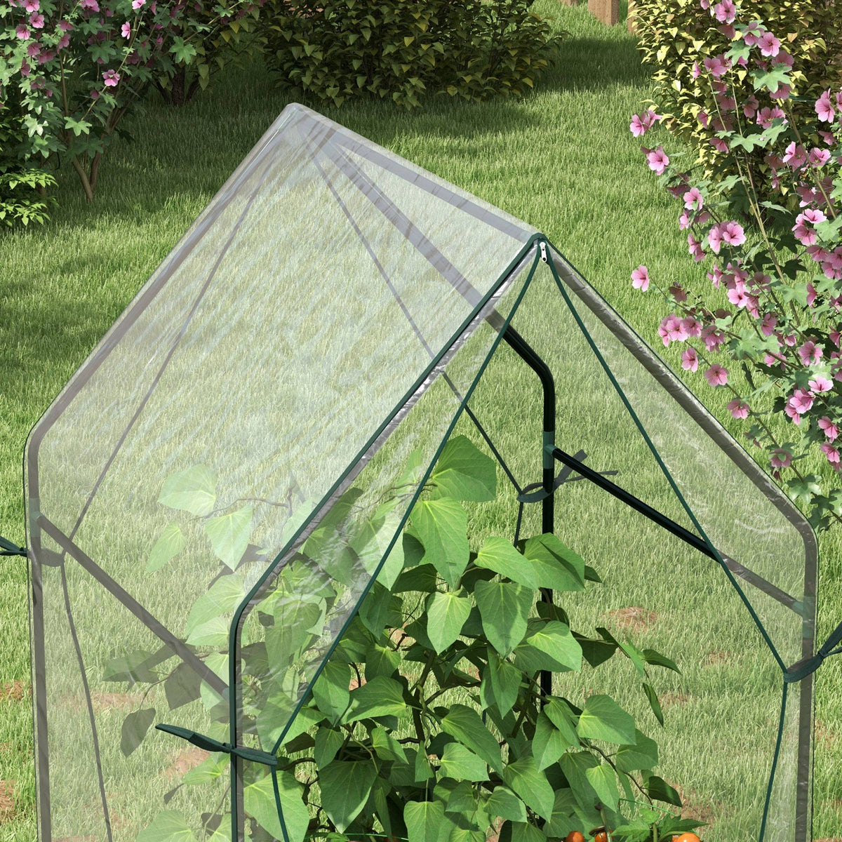 Serre de jardin, Serre à Tomate pour le jardin avec 2 portes zippées, dim. 90 x 90 x 145cm-7