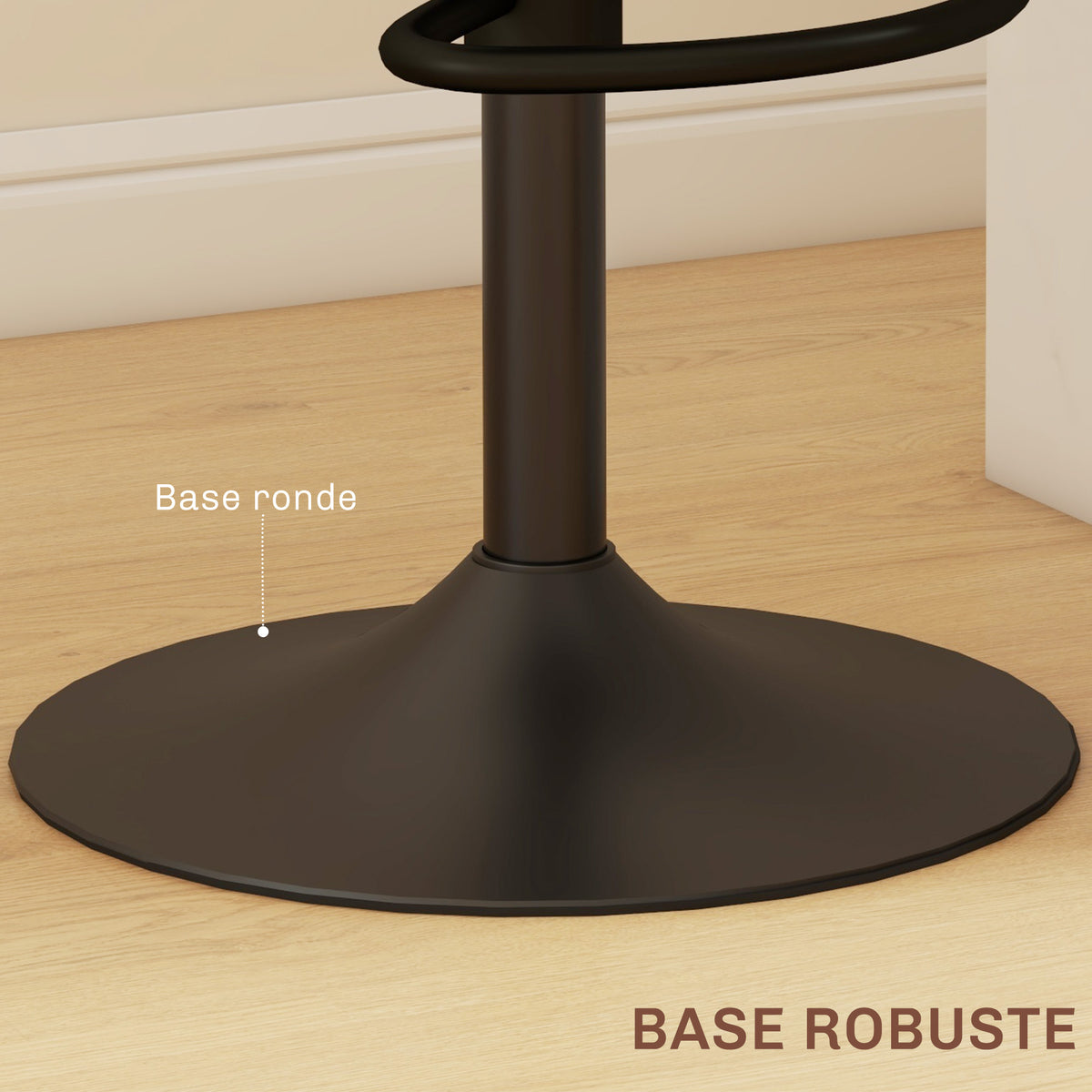 Lot de 2 tabourets de bar chaises de bar hauteur réglable avec dossier en rotin et repose-pieds, marron-5