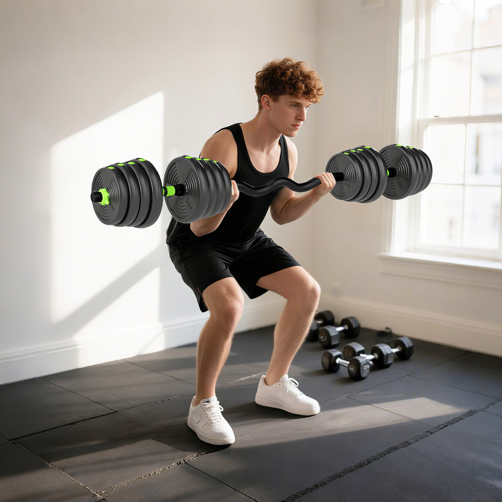 Kit haltères musculation haltères réglables 30 kg 3 en 1, ensemble de poids réglable avec barre d'extension noir-8