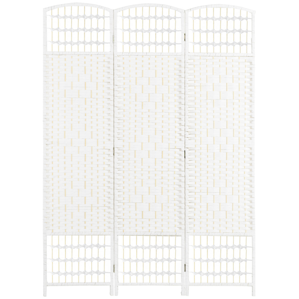 Paravent intérieur en bois séparateur de pièce cloison pliable 3 panneaux 120 x 170 cm blanc-0
