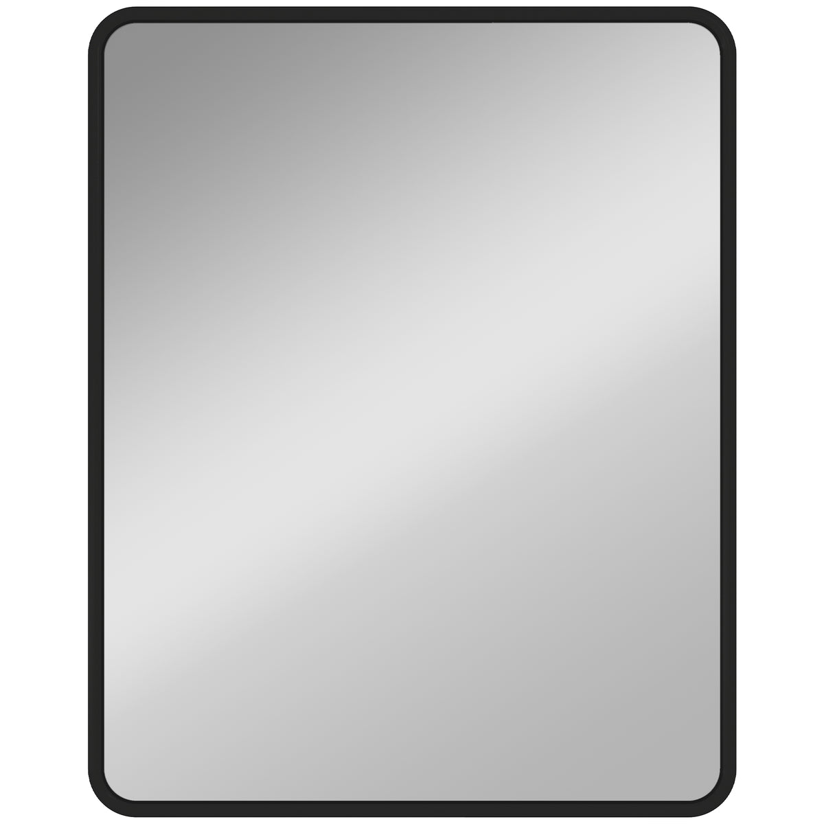 Miroir mural rectangulaire 50 x 40 cm, miroir décoratif moderne avec cadre en métal pour salon, entrée, couloir, noir-0