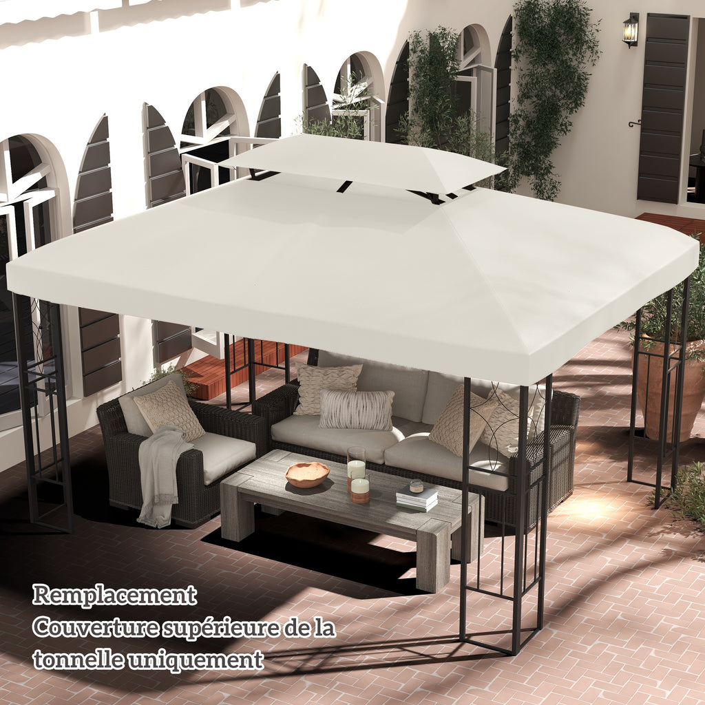 Toit de Rechange pour Tonnelle Crème 3 x 4 m-9