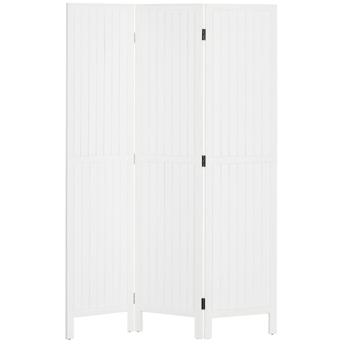 Paravent en bois séparateur de pièce closion intérieur pliable 3 panneaux en bois 120 x 170 cm blanc-0