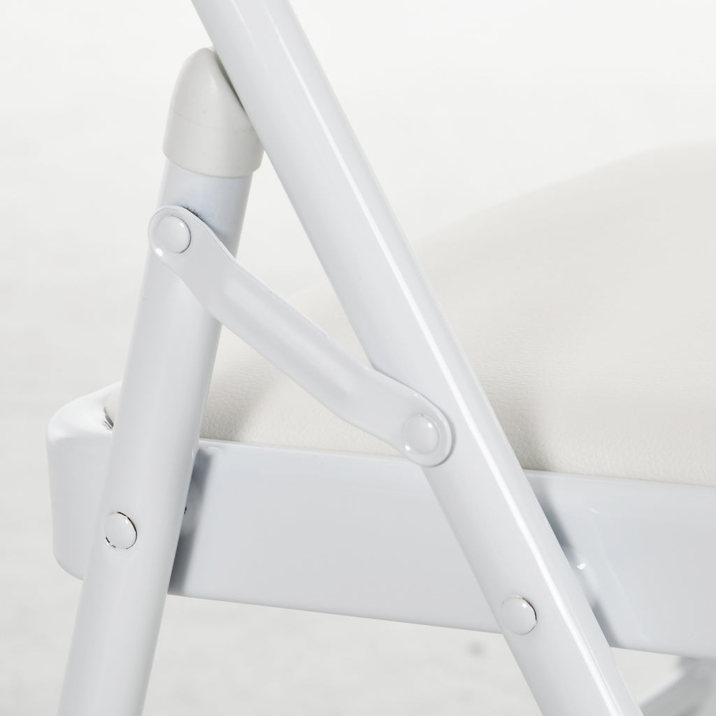 Lot de 4 chaises pliantes chaises de salle à manger portables cadre en acier dim. 45l x 46P x 78H cm blanc-8