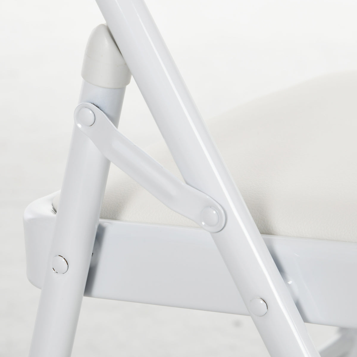Lot de 4 chaises pliantes chaises de salle à manger portables cadre en acier dim. 45l x 46P x 78H cm blanc-8