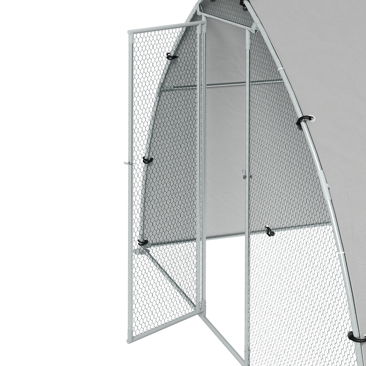 Grand enclos poulailler chenil volière extérieure 5,75m² toit anti-UV toit anti-UV, acier galvanisé, porte verouillable-7