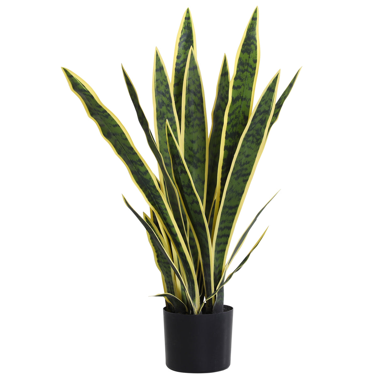 Plante Artificielle Sansevieria 77 cm avec 21 Feuilles Ajustables et Pot, Facile à Nettoyer, pour Bureau, Chambre, Vert-0