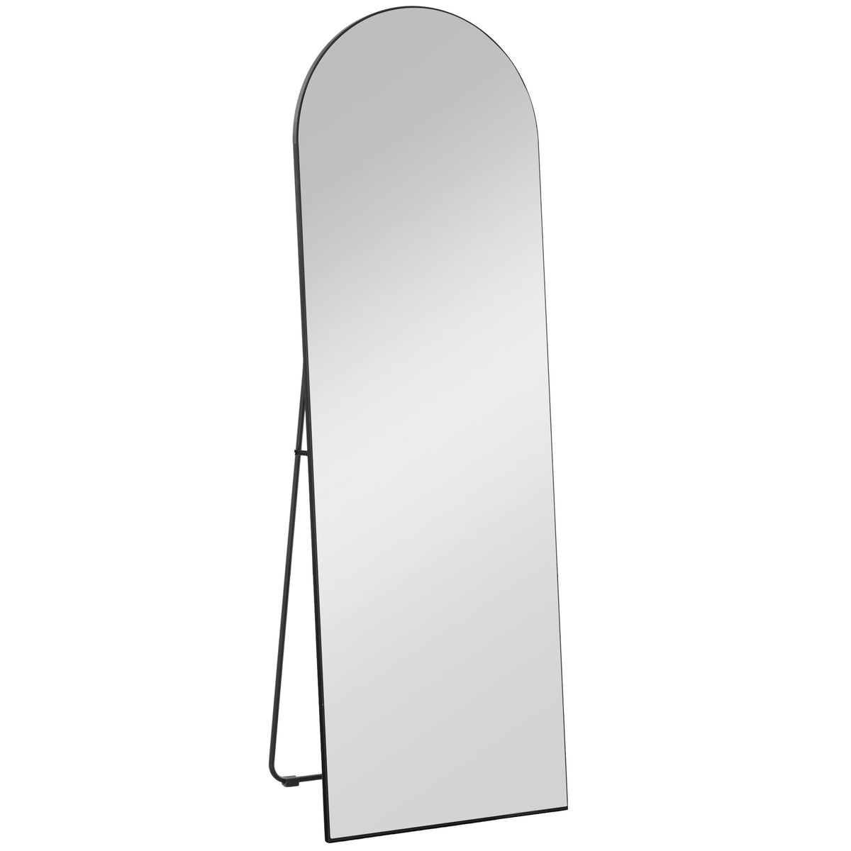 Miroir en pleine longueur 50 x 150 cm miroir sur pied grand miroir mural sans cadre  pour salon, noir-0