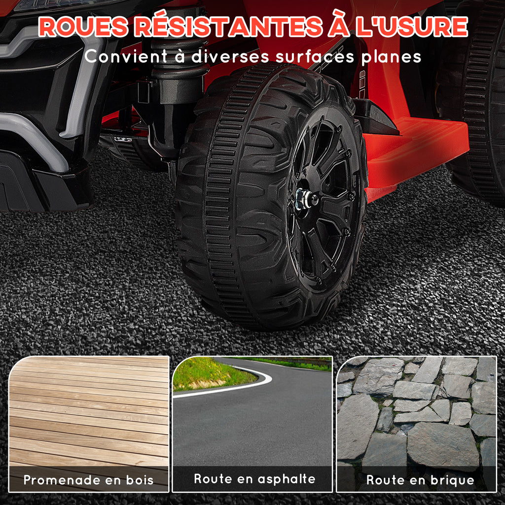 Quad électrique enfant 6V voiture électrique enfants vitesse de 2,5 km/h pour enfants 18-36 mois 71 x 40,5 x 45 cm rouge-5