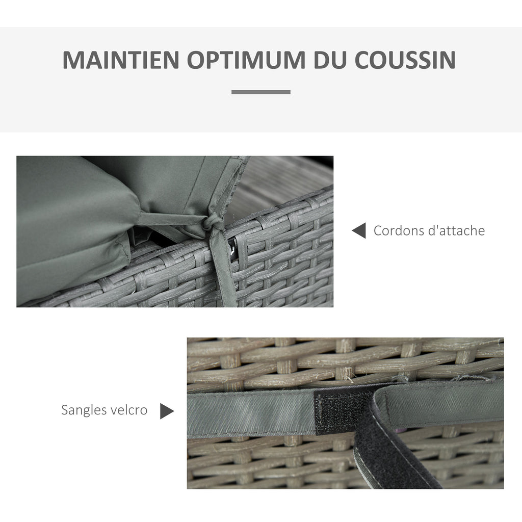 Lot de 2 Matelas pour Chaise Longue transat Bain de Soleil avec Sangles d'attache pour Jardin MATELAS-5