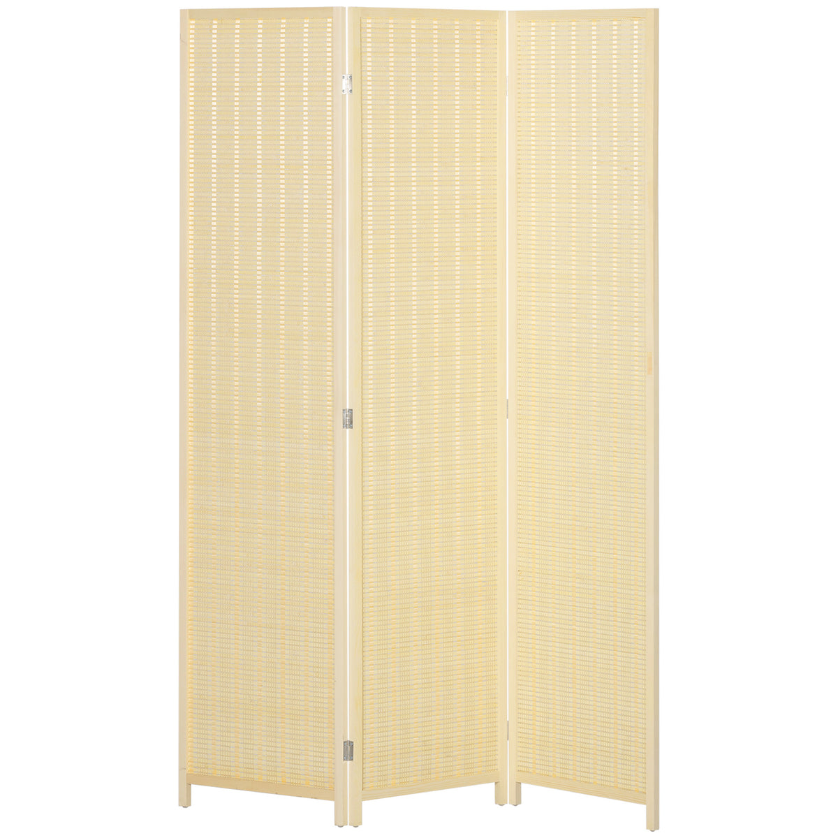 Paravent en bois séparateur de pièce closion de séparation pliable 3 panneaux 135 x 180 cm bois naturel-0