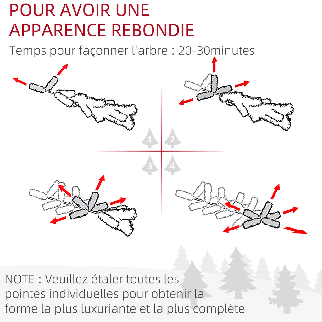 Sapin arbre de Noël artificiel 150 cm 665 branches + support pied vert-4