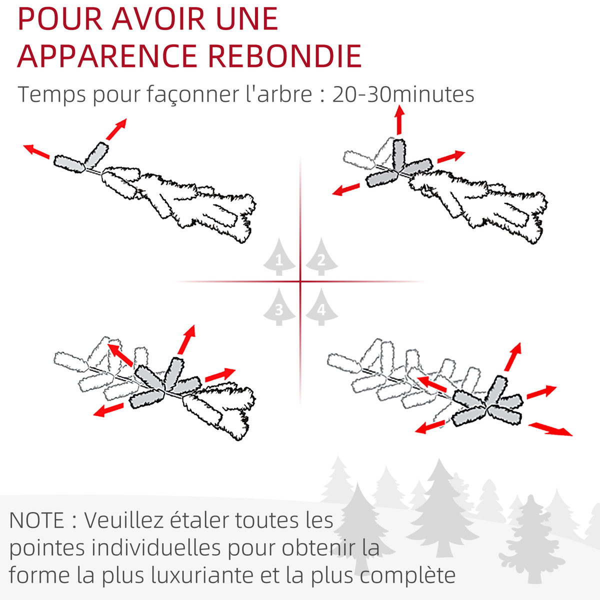 Sapin arbre de Noël artificiel 150 cm 665 branches + support pied vert-4