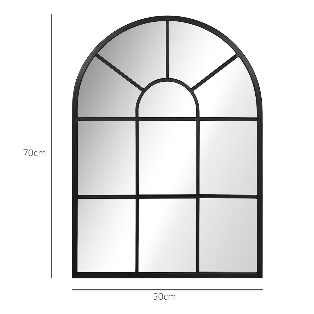 Miroir mural en métal cadre doré en forme de voûtée – 70 x 50 cm – décoration pour entrée ,chambre à coucher, salon-2