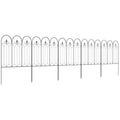 Lot de 5 clôtures de jardin décoratives en métal avec ornements 305 x 79,5 cm noir-0