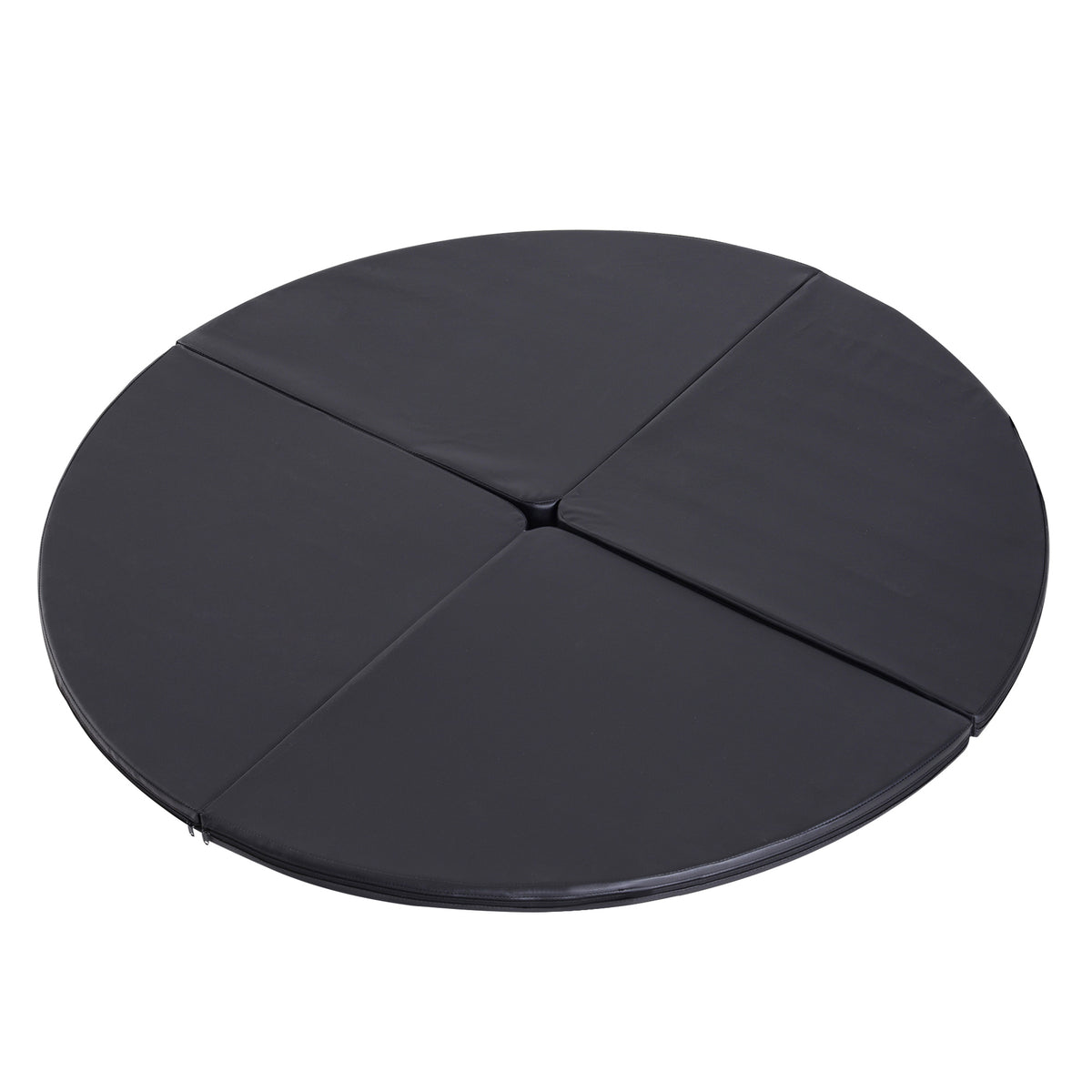Tapis de pole dance pliable pole dance mat  Ø 150 cm épaisseur 5 cm revêtement plastique noir-0