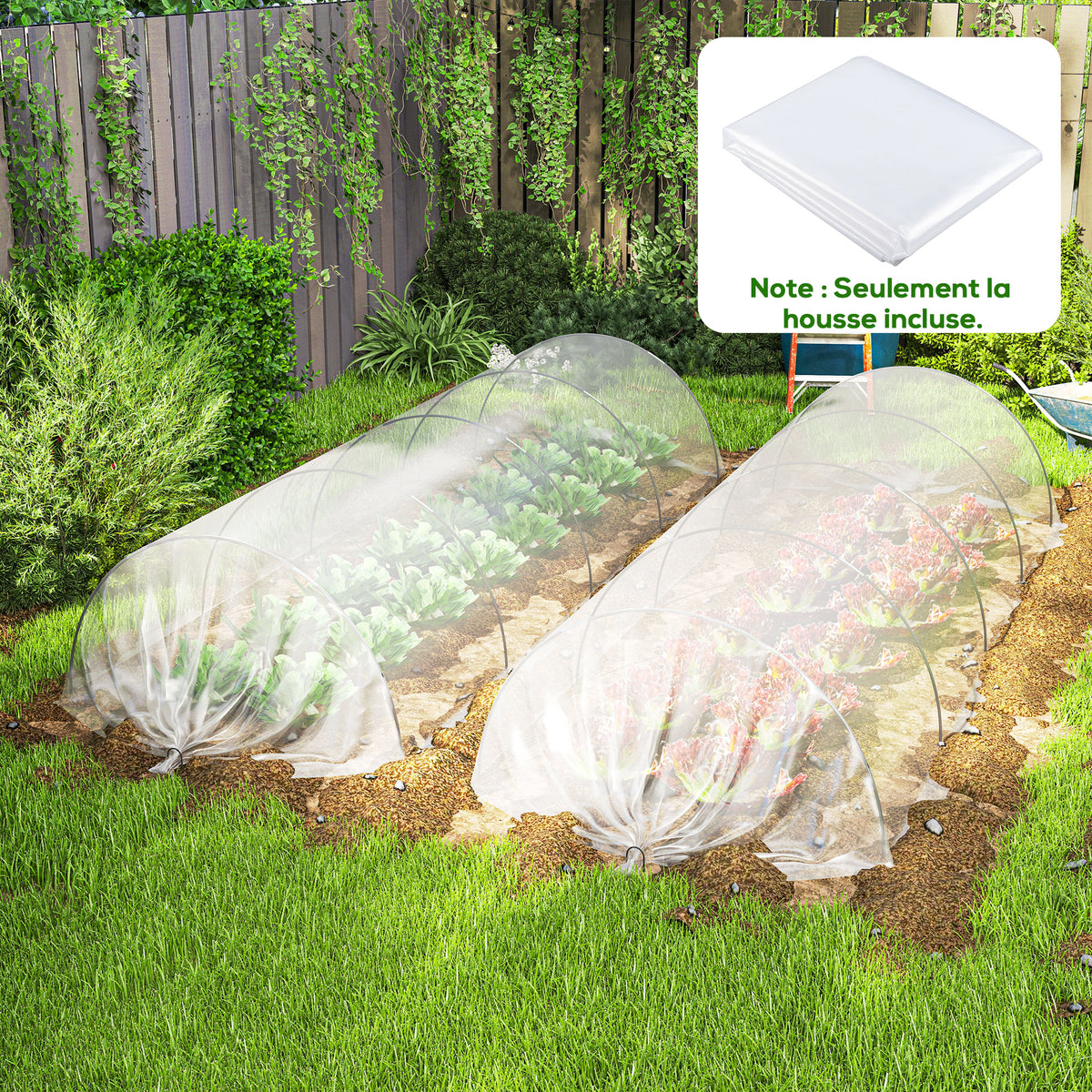 Bâche pour serre bâche plastique transparente 6 x 10 m imperméable résistante aux UV polyéthylène 150g/m² transparent-9