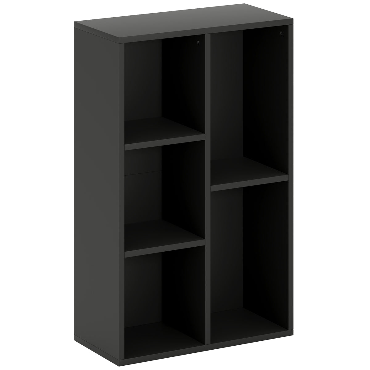 Bibliothèque étagère de rangement avec 5 compartiments, pour salon chambre à coucher bureau, 50x24x80cm, noir-0
