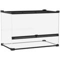 Boîte à reptiles, boîte d'élevage de reptiles, fermeture sécurisée par rotation, ventilation frontale, 50x30x35cm, noir-0