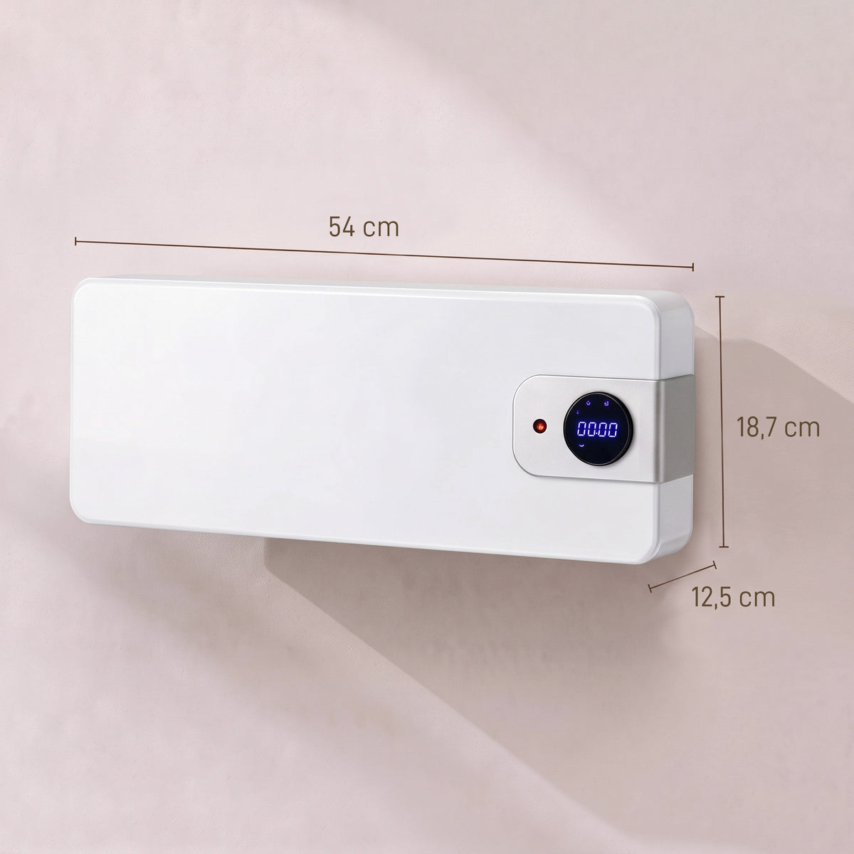 Radiateur Soufflant Mural Radiateur Électrique 2000W en Céramique PTC Oscillation WiFi Thermostat 54x12,5x18,7cm Blanc-2
