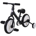 Vélo Enfant draisienne 2 en 1 roulettes et pédales Amovibles Roues 12" Hauteur Selle réglable pour enfants de 2 à 5 ans Acier Noir-0