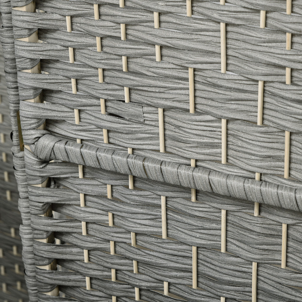 Paravent intérieur en bois 6 panneaux séparateur de pièce pliable pour salon chambre 270 x 180 cm gris mélangé-9