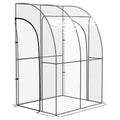 Serre de Jardin adossée serre adossée 2 portes zippées enroulables acier PVC transparent-0