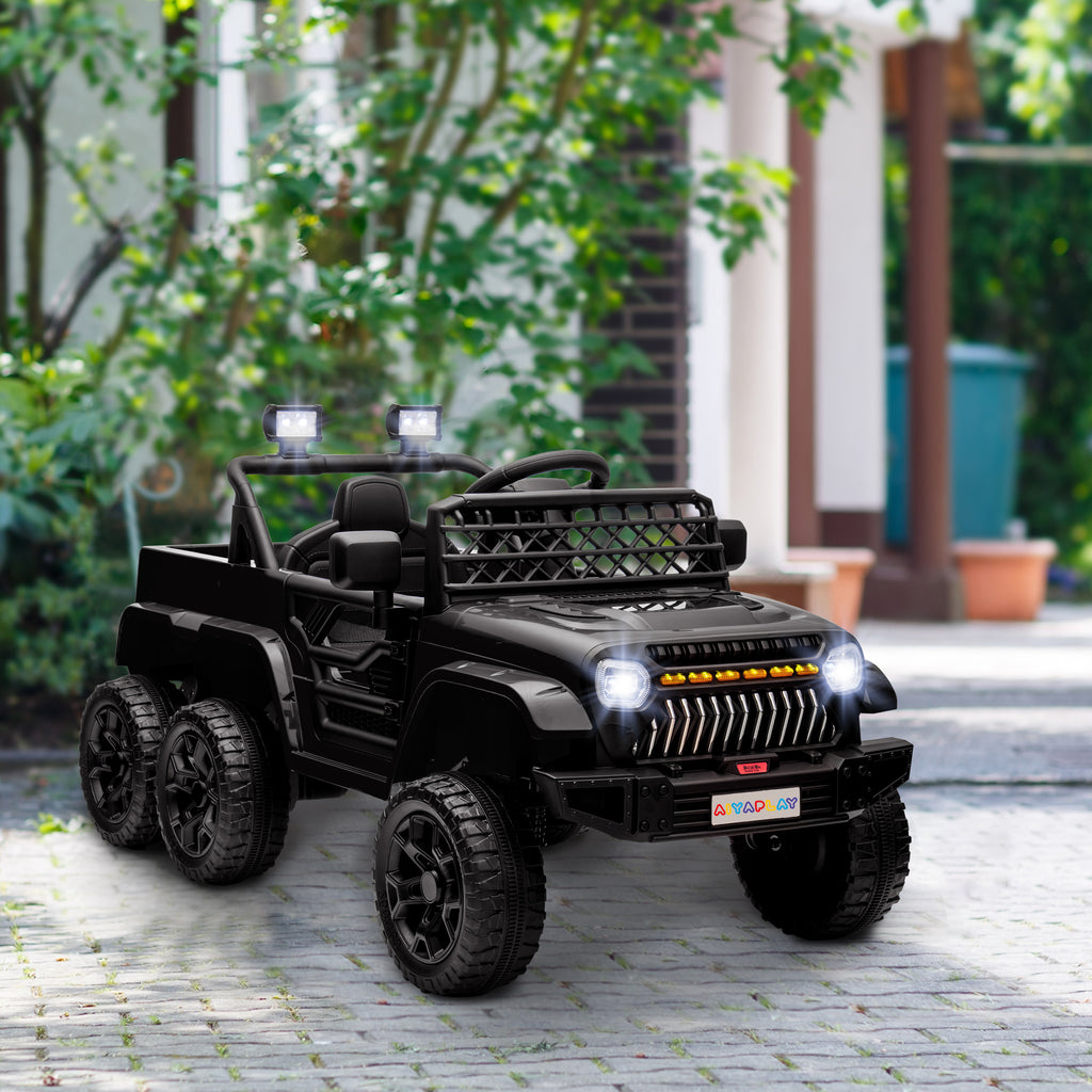 Voiture électrique enfant buggy électrique enfant 2 moteurs 12 V 3 vitesses remorque arrière 122L x 62,5l x 65H cm noir-9