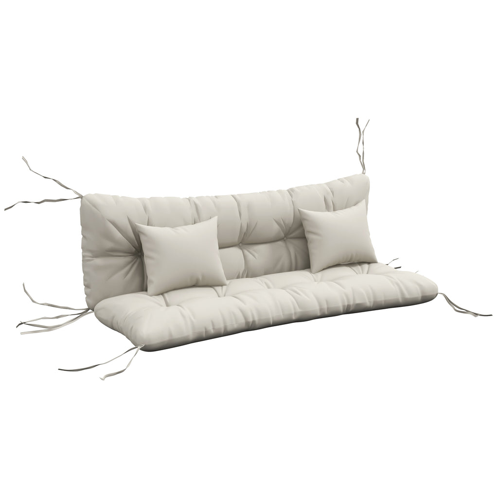 Ensemble de 4 coussins d'extérieur pour balancelle de jardin, 1 coussin d'assise coussins de dossier et 2 oreillers-0