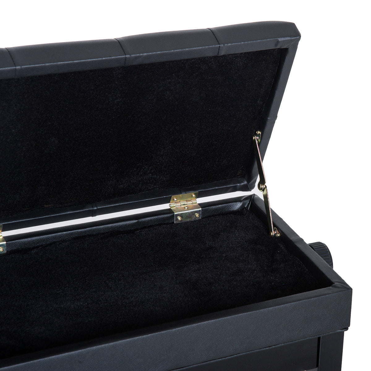 Banc de piano, banc de clavier réglable en hauteur en bois massif, tabouret piano avec compartiment caché, siège rembourré polyuréthane à 10 boutons, stable et antidérapant, charge 200kg, noir-8