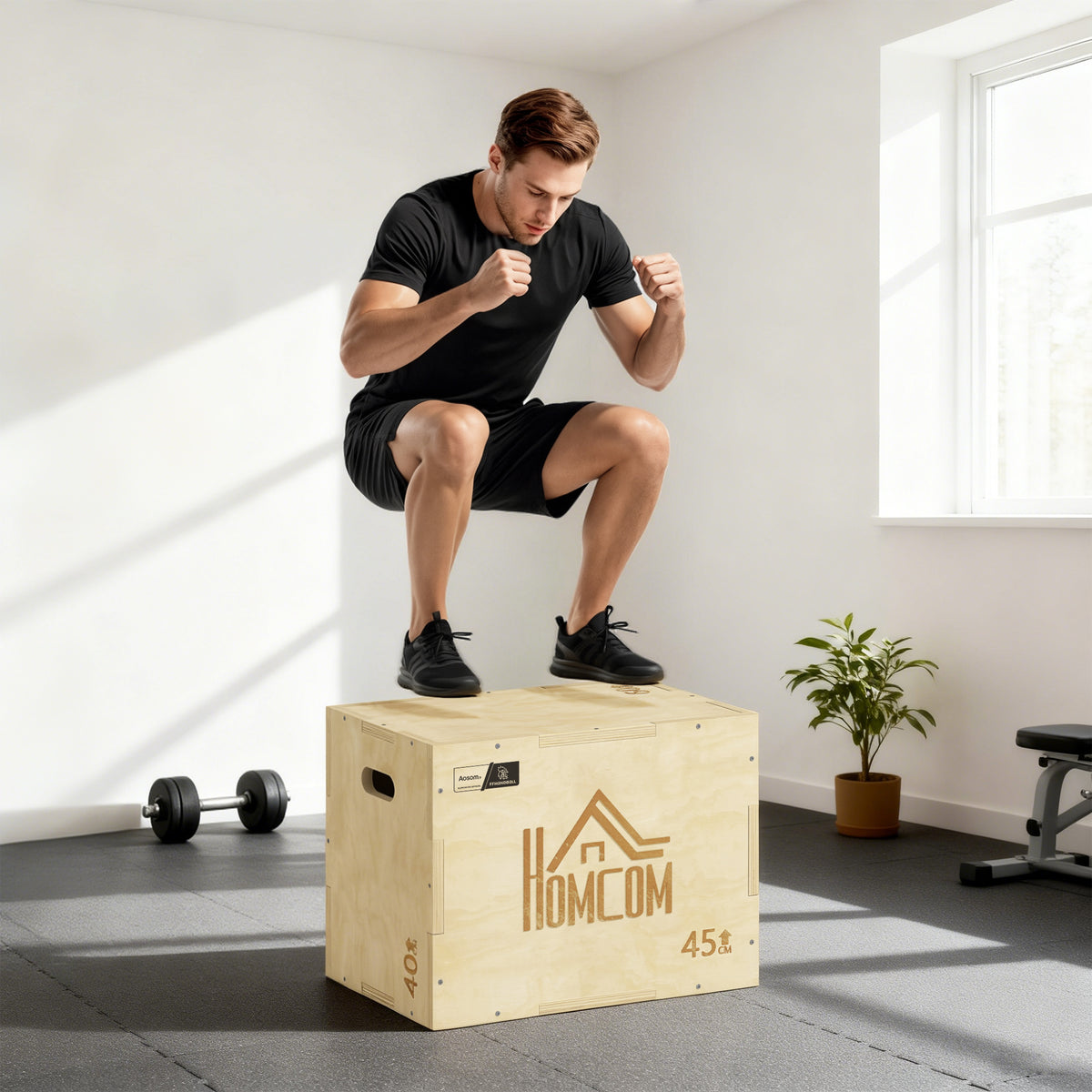 Box jump pliométrie 3 en 1 - Collaboration .fr x FFHandball - boîte à saut musculation fitness bois-1