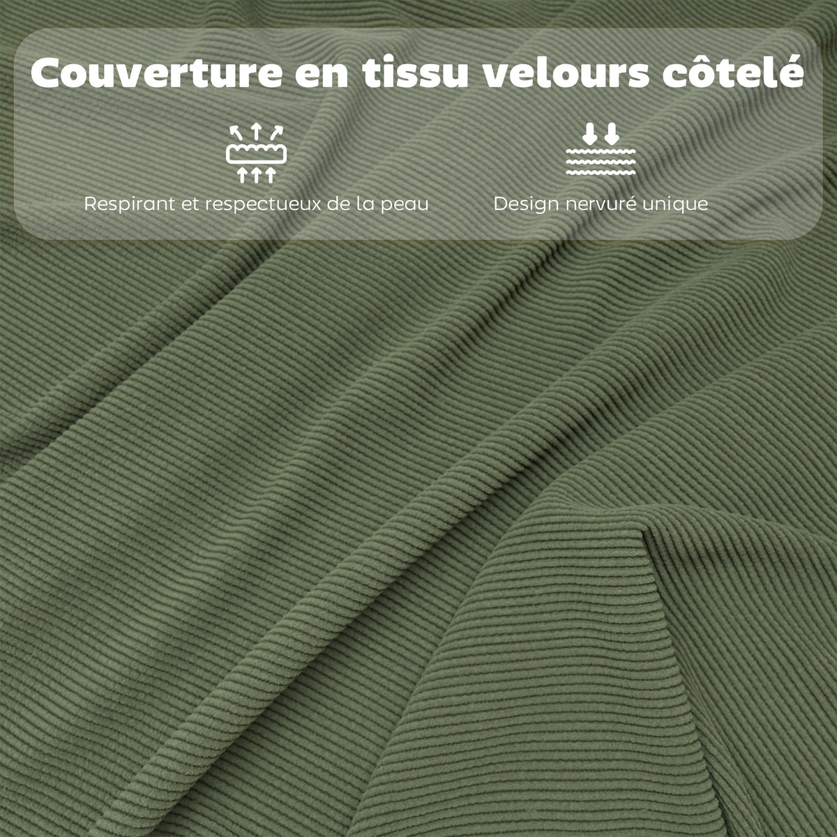 Lot de 4 chaises pliantes chaises de salle à manger portables avec assises et dossiers rembourrés en velours côtelé vert-6