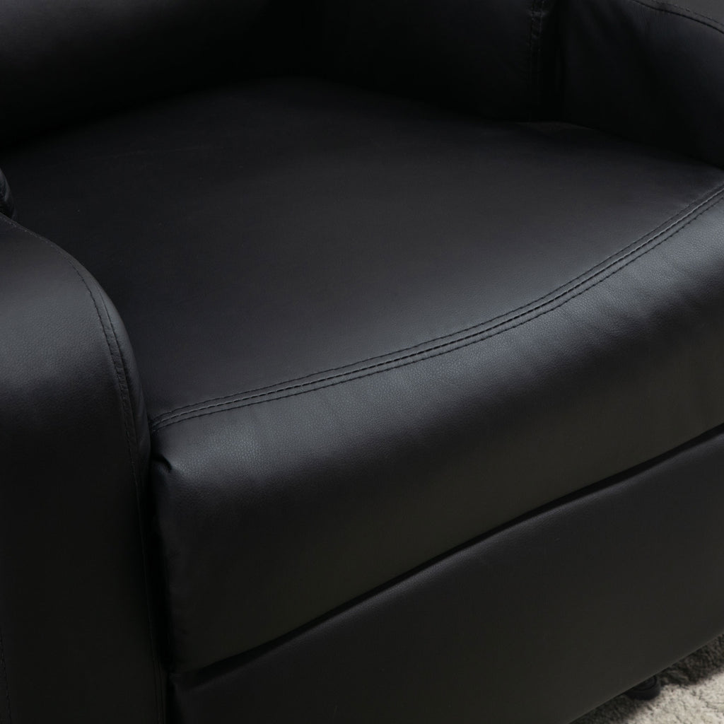 Fauteuil de Relaxation inclinable avec Repose-Pied Ajustable revêtement synthétique Noir-8