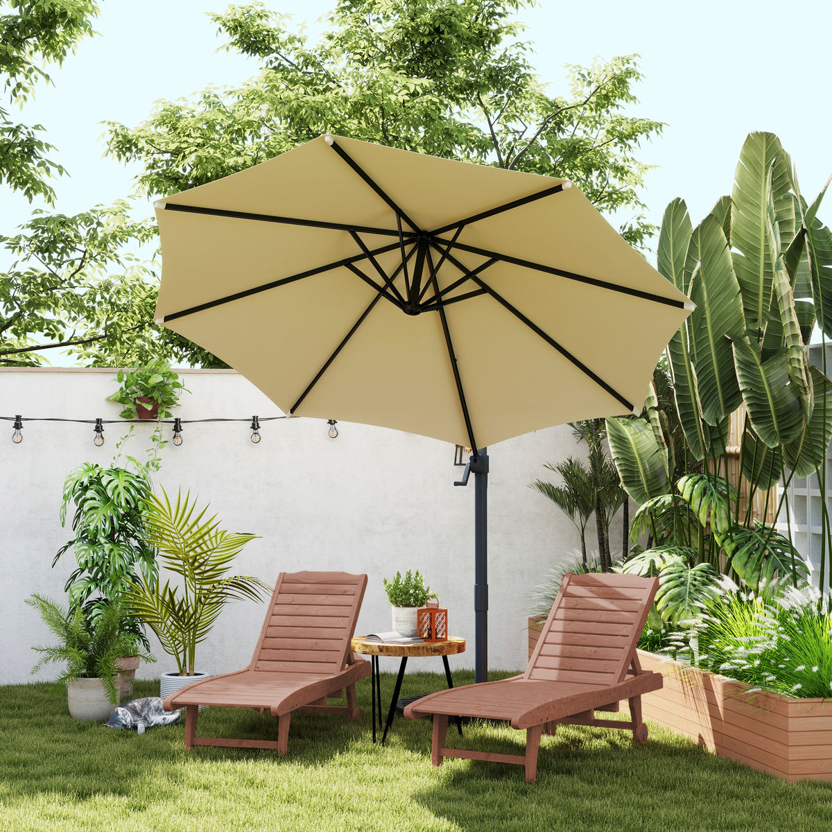 Bain de Soleil transat Style Colonial Dossier réglable 3 Positions roulettes Tablette Support Bois Sapin-7