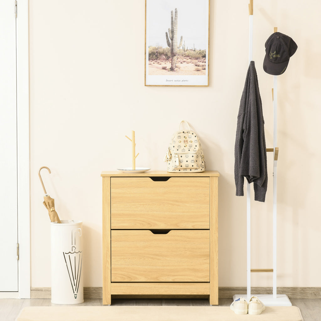 Meuble chaussure entrée, armoire à chaussures meuble d'entrée et couloir - 2 portes abattantes 2 compartiments-8
