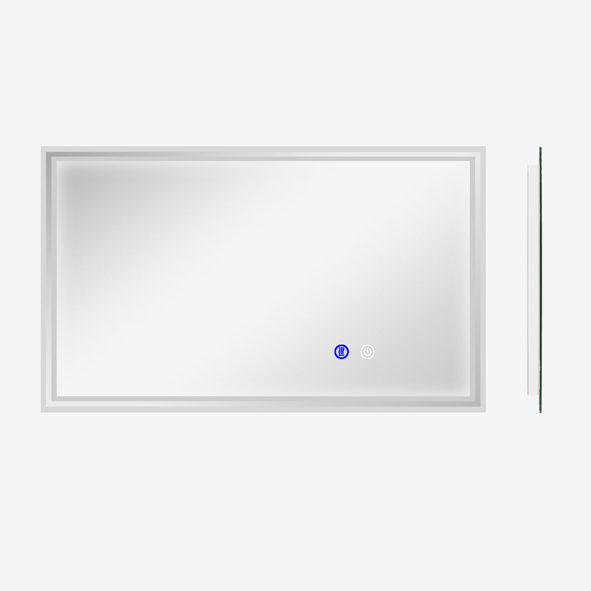 Miroir de salle de bain rectangulaire mural lumineux LED horizontal ou vertical, 100 x 60 cm-0