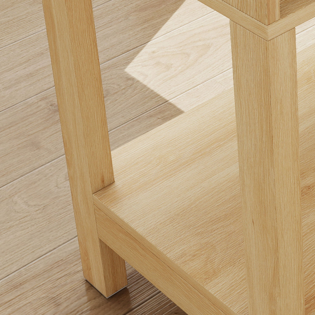 Lot de 2 Tables de Chevet, Tables d'Appoint avec Tiroir, Façade Rainurée et Étagère Ouverte, 40 x 30 x 60 cm, Chêne-9
