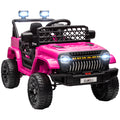 Voiture électrique enfant 4x4 télécommande 2,4Ghz, 2 moteurs 12 V, vitesse réglable, musique, klaxon, lumières LED, noir-0