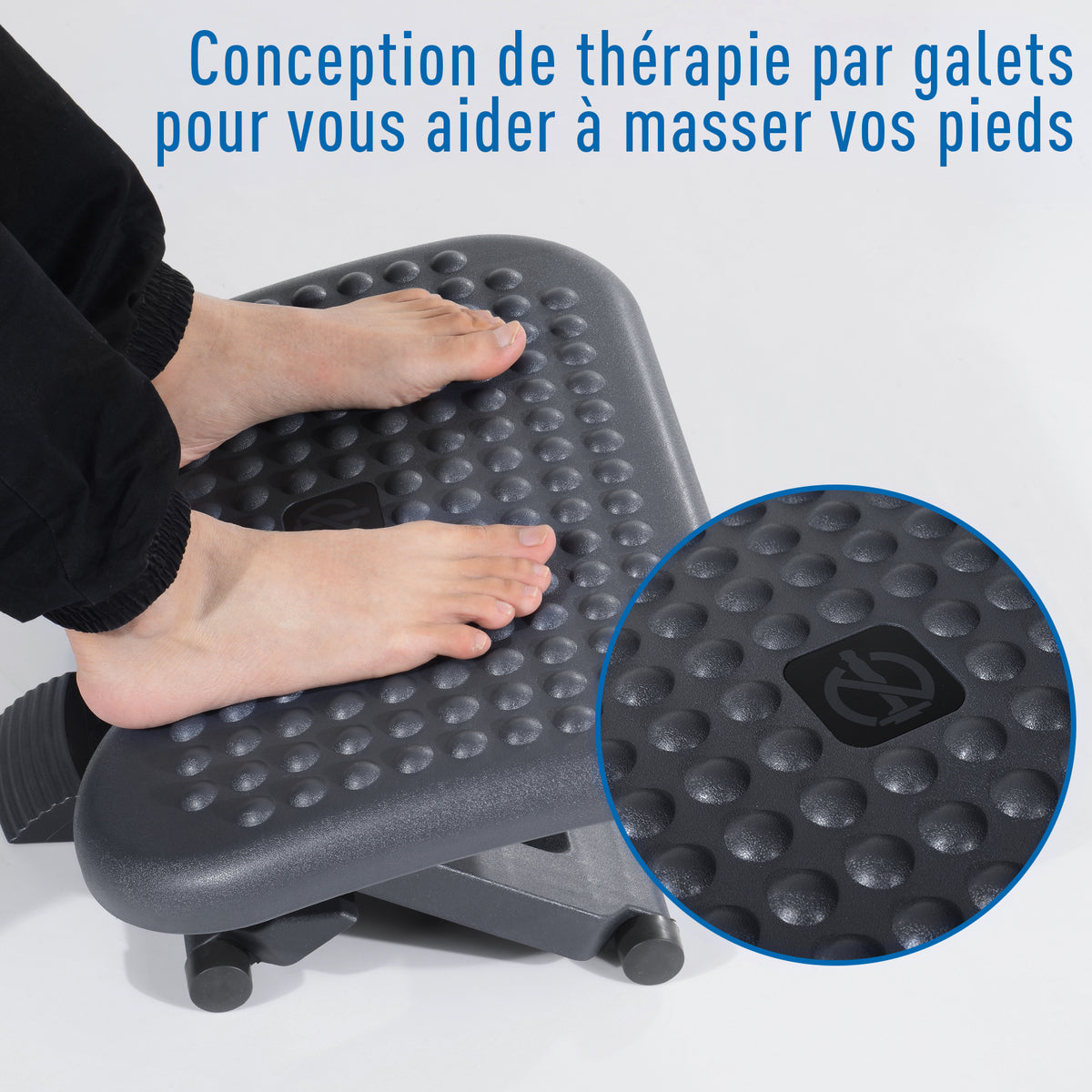 Repose-pieds de bureau, repose-pieds ergonomique, angle ajustable 30°, hauteur ajustable à 3 positions, pour bureau et maison, gris foncé-4