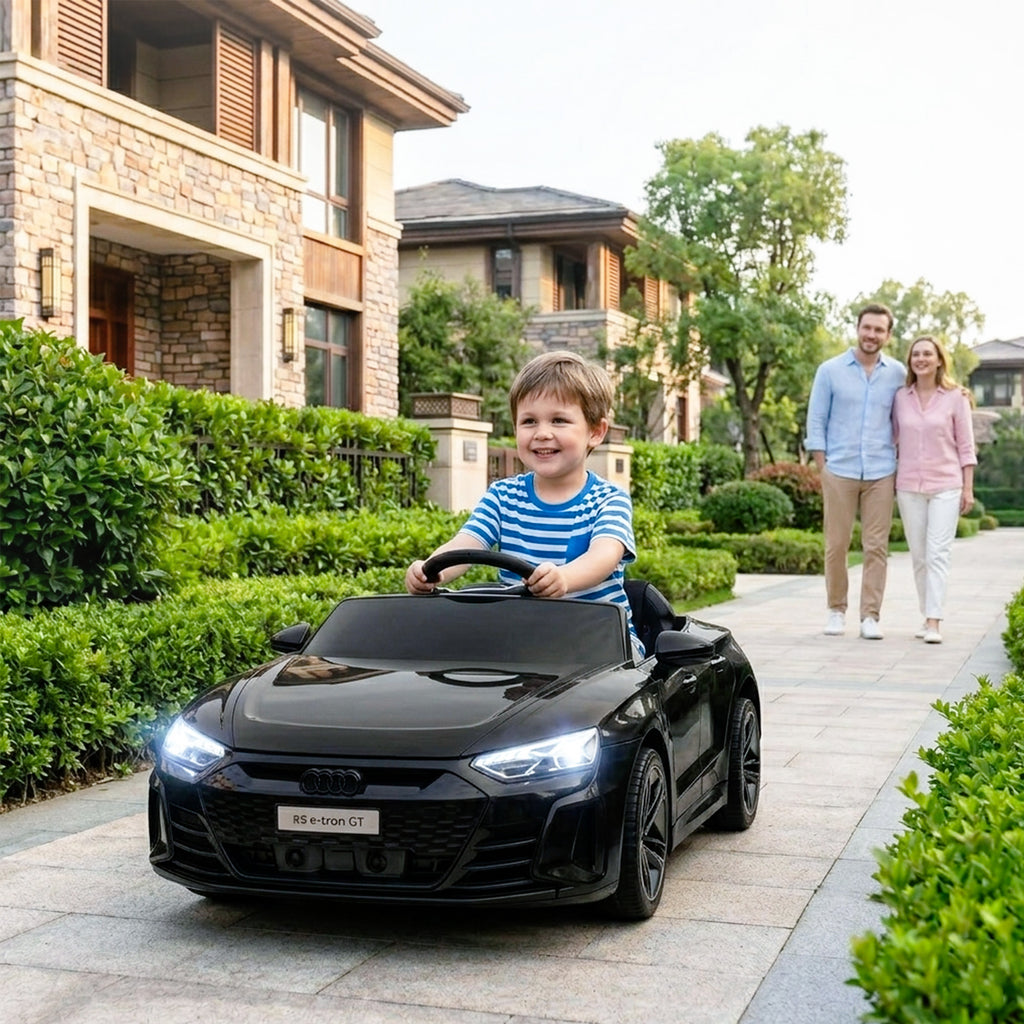 Voiture électrique enfant 12 V - véhicule électrique avec télécommande parentale fournie - V. Max. 5 Km/h - effets sonores, lumineux - Audi RS E-tron GT noir-1