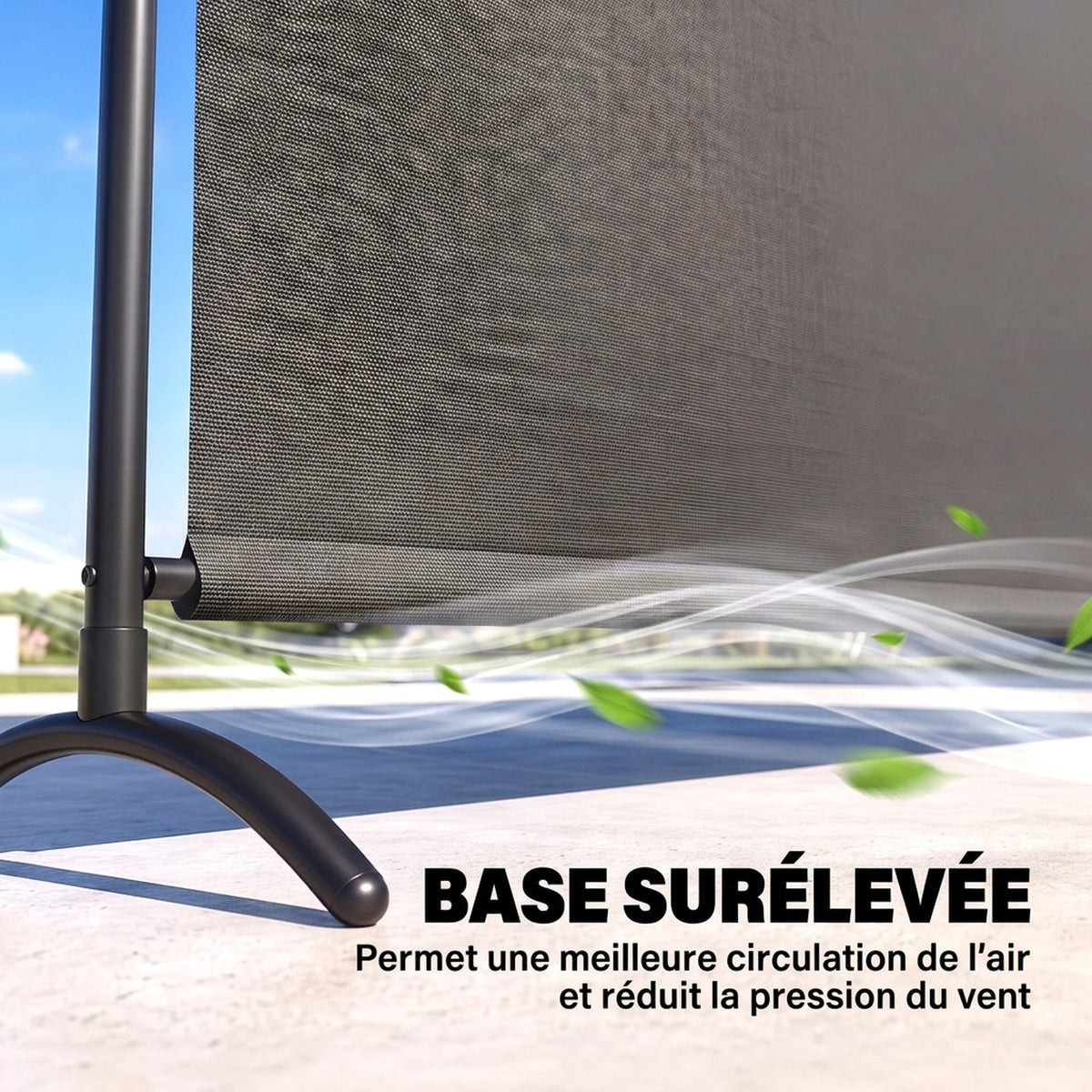 Paravent Extérieur à Panneau Unique, Séparateur de Pièce de 180H cm avec Protection UV30+, Gris Foncé-4