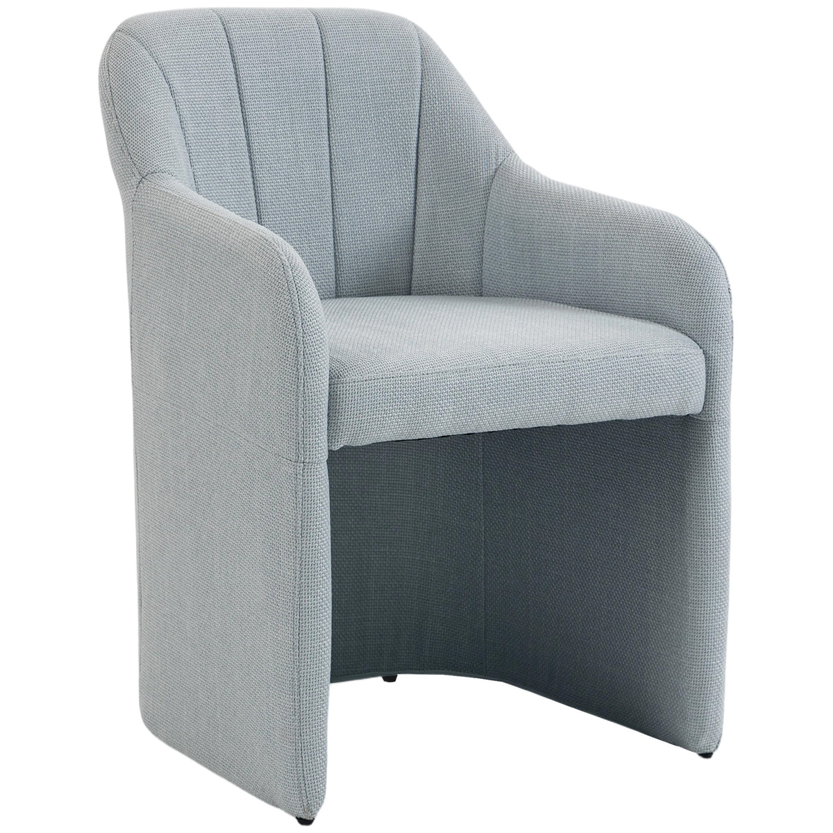 Fauteuil de Salon en Tissu effet Lin, Accoudoirs Intégrés, Assise Épaisse, Base Ouverte, 60x62x79cm, Gris-0