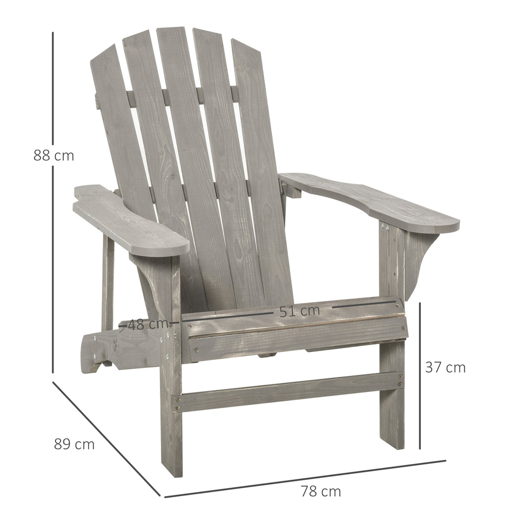 Fauteuil adirondack Fauteuil de Jardin Chaise de Jardin de Plein Air dim. 78L x 89P x 88H cm Bois Massif Sapin-2